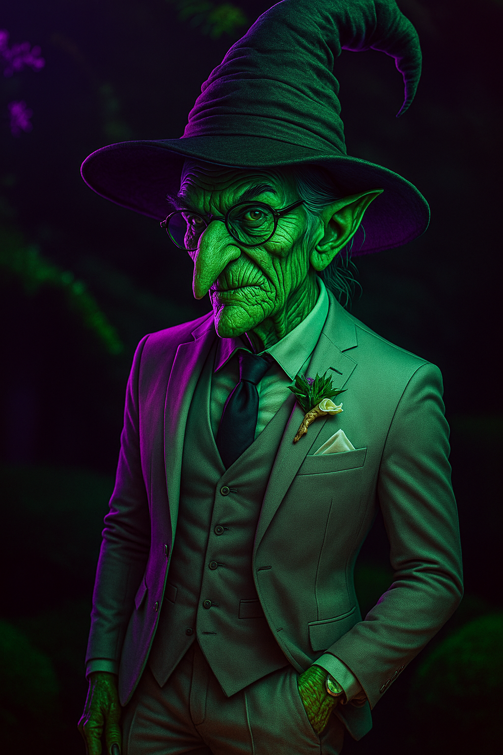 Neonfarbenes Cyberpunk-Portrait